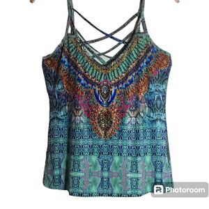 Venues women's large spaghetti strap sleeveless pullover top. 4001